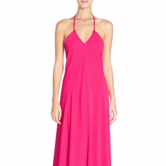 NWT! $328 Jill Jill Stuart Halter Crepe Gown Peony [ SZ 2 ]‎ - Picture 4 of 9